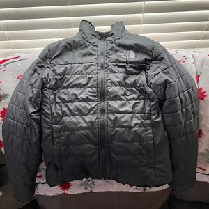 The North Face girls  reversible black Puffer Jacket